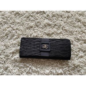 Black Clutch Satin Rhinestone Belted Purse 14 » x 5 »